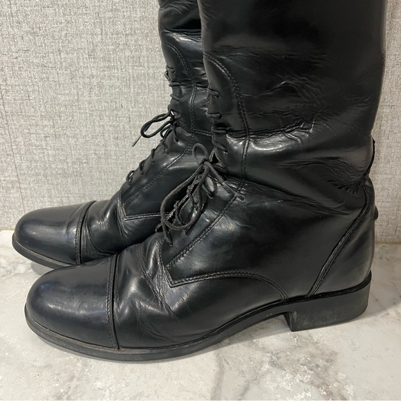 Women's Black Riding Boots - Picture 6 of 13